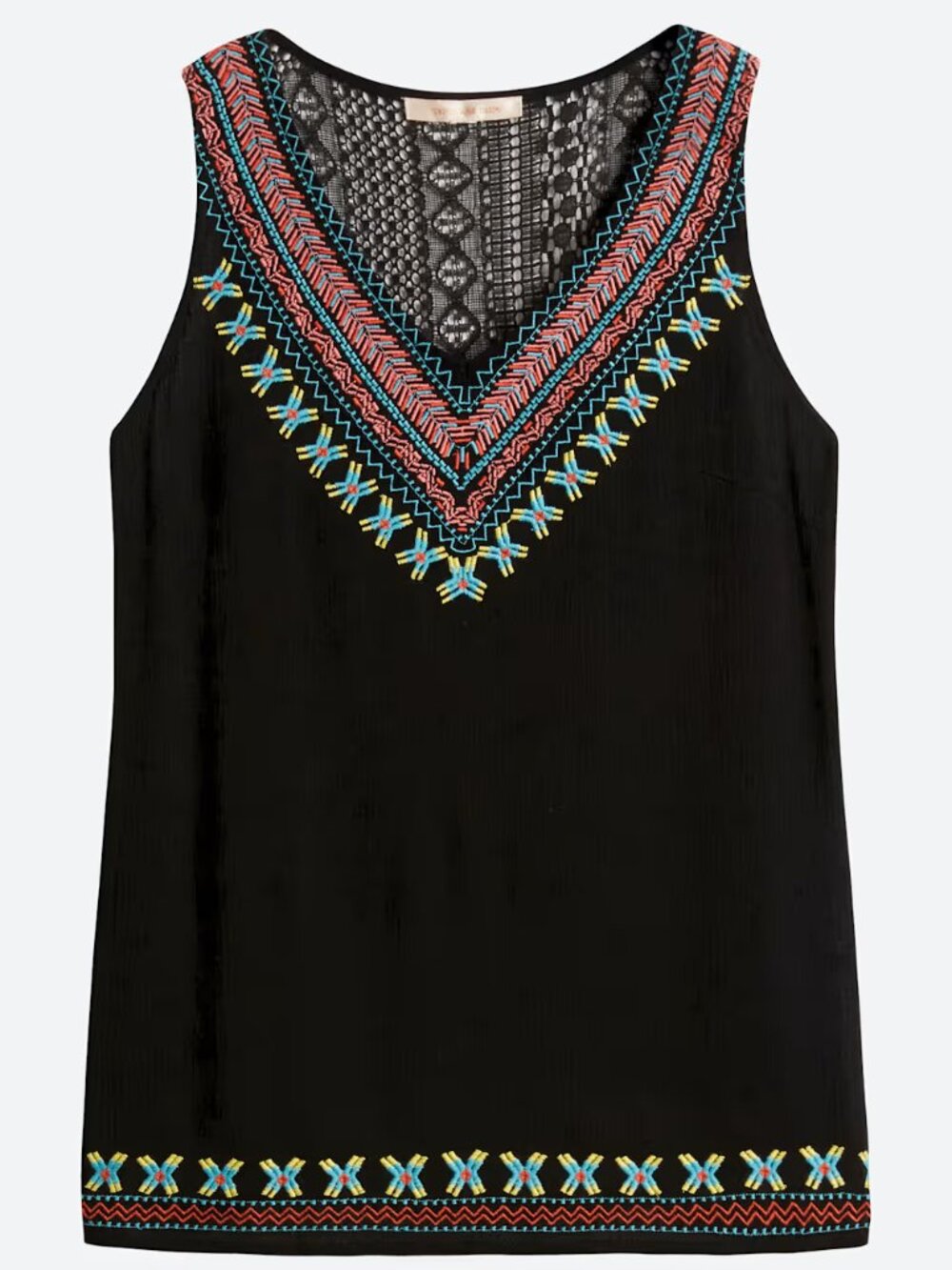[Skies Are Blue] Olina Embroidered V-Neck Tank Top